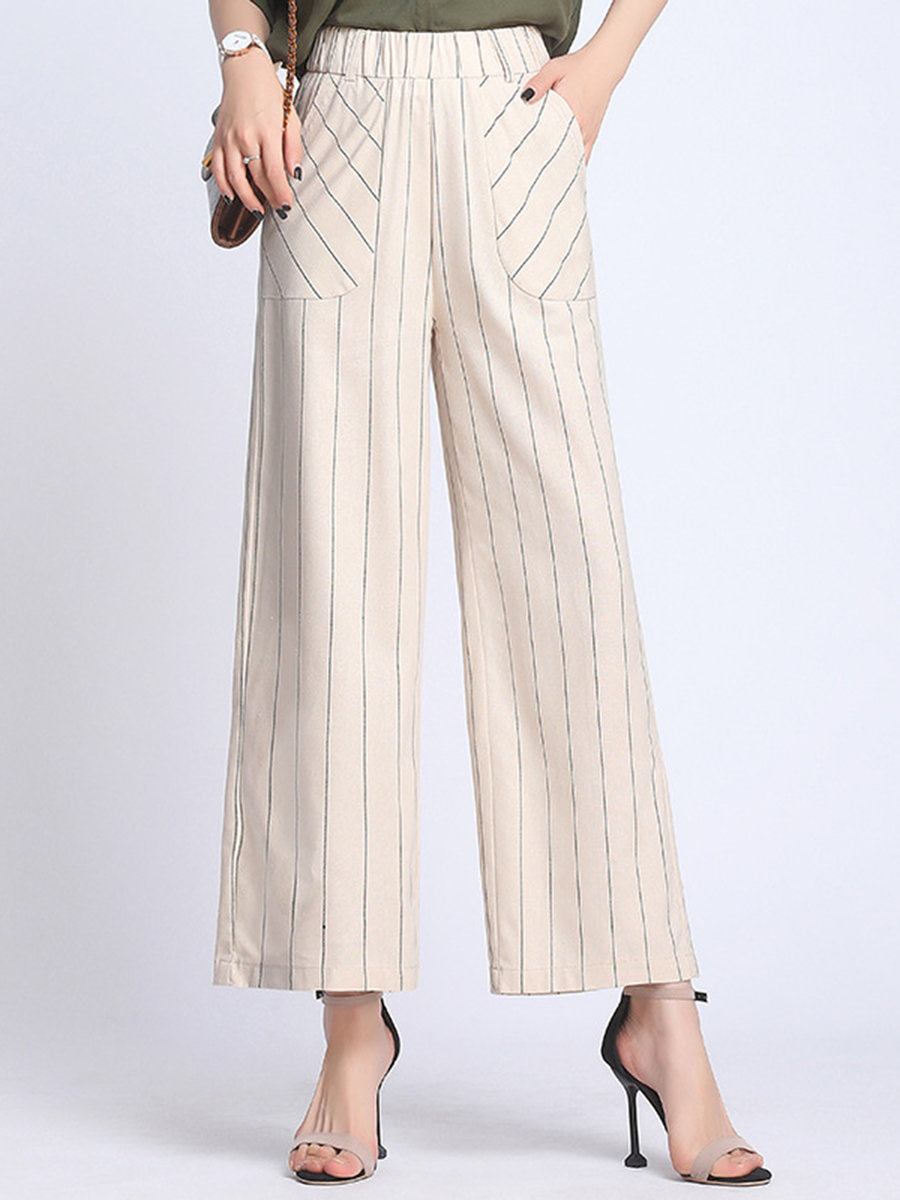 Beige striped pants Clearance