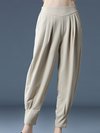 Ankle Length Elegant Ruffle Polyester Plain Pants (Style V102259)