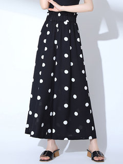 Ankle Length Loose Pattern Polyester Polka Dot Pants (Style V102262)