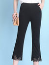 Mid-Calf Slim Office Lace Polyester Pants (Style V102266)