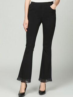Ankle Length Slim Office Pockets Plain Pants (Style V102269)