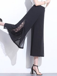Ankle Length Loose Lace Chiffon Plain Casual Pants (Style V102283)