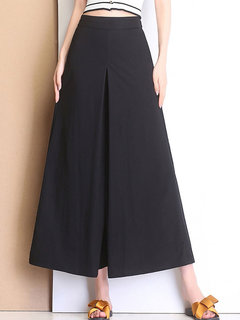 Ankle Length Loose Slow Life Pockets Chiffon Pants (Style V102286)