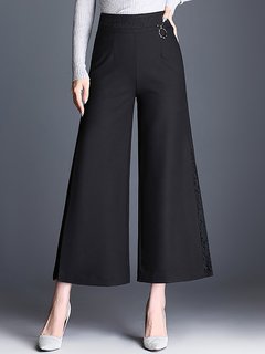 Ankle Length Loose Lace Polyester Plain Pants (Style V102297)