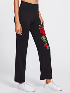 Maxi Slim Slow Life Polyester Plain Pants (Style V102324)
