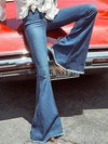 Maxi Slim Elegant Button Denim Jeans (Style V102335)