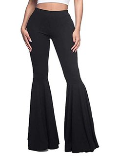 Maxi Loose Elegant Polyester Plain Pants (Style V102340)