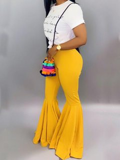 Maxi Skinny Elegant Polyester Plain Pants (Style V102349)