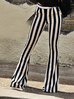 Skinny Elegant Pattern Polyester Striped Leggings (Style V102354)