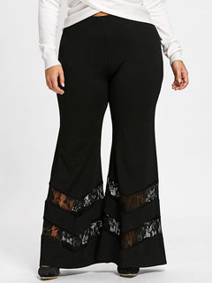 Maxi Loose Elegant Patchwork Plain Pants (Style V102372)