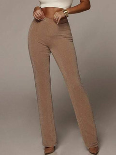 Maxi Slim Elegant Polyester Plain Pants (Style V102413)