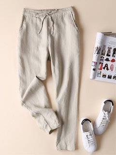 Maxi Loose Slow Life Strappy Plain Pants (Style V102426)