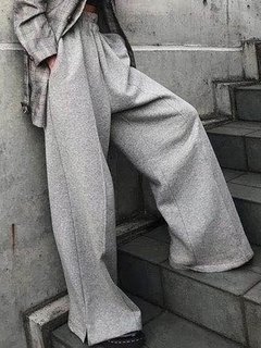 Maxi Slow Life Cut Out Polyester Plain Pants (Style V102443)