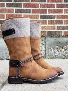 Fashion Slip-On Artificial Leather Boots (Style V102462)