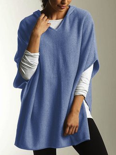 Midi Loose Fashion Plain Polyester Sweater (Style V102512)