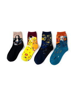 Fashion Print Cotton Blends Socks (Style V102615)