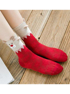 Fashion Print Cotton Blends Socks (Style V102619)