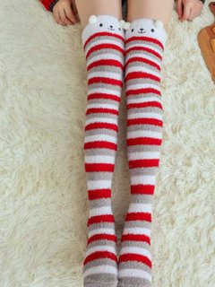 Fashion Striped Cotton Blends Socks (Style V102622)