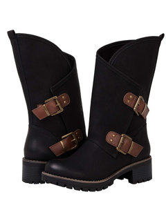 Travel Adjustable Buckle PU Boots (Style V102654)
