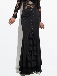 Maxi Mermaid Vintage Strappy Polyester Skirt (Style V200004)