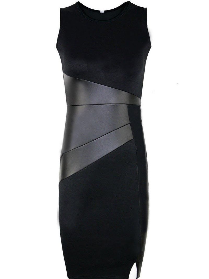 plain black work dress