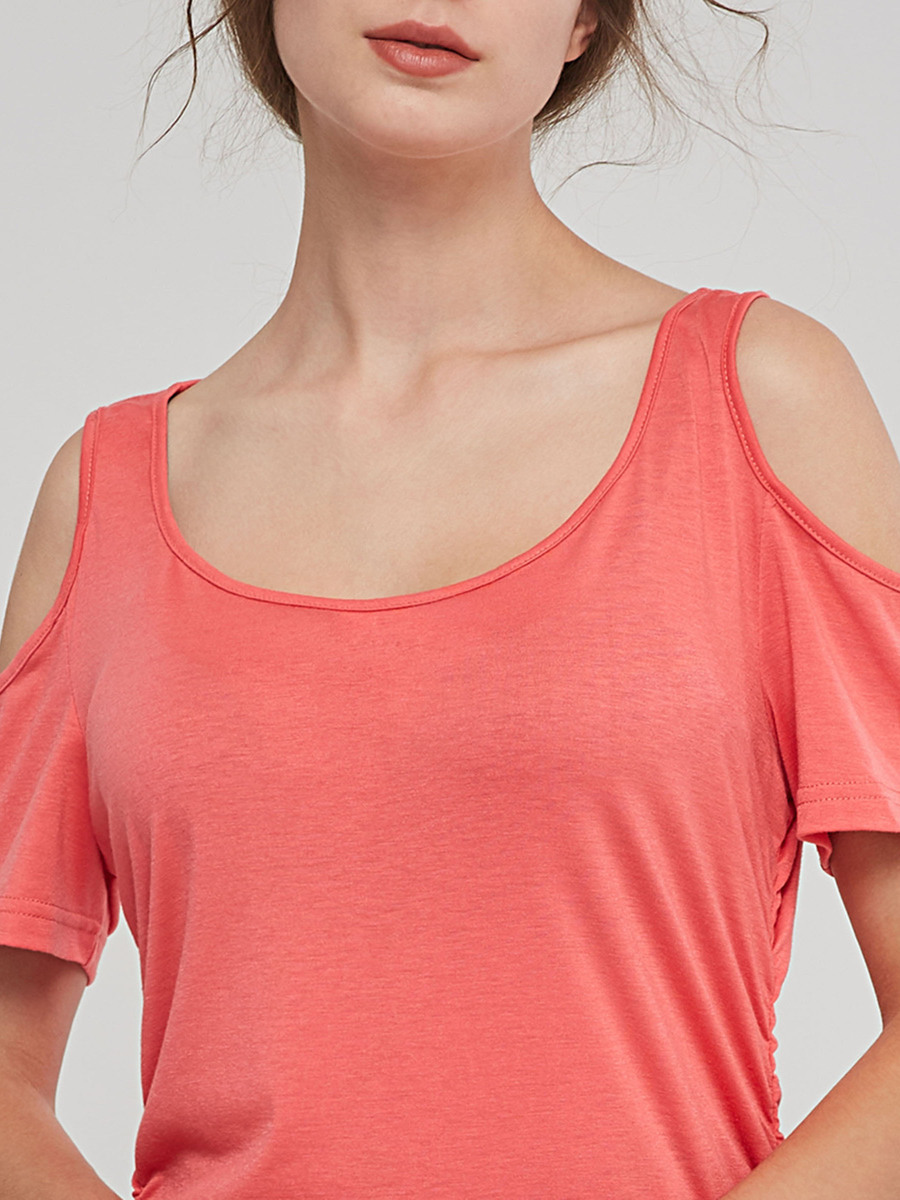 Pink Standard Slim Cotton T Shirt (Style V200027) VEDACHIC