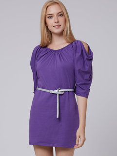 Bodycon Round Neck Plain Ruffle Polyester Bodycon Dresses (Style V200033)