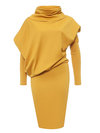 Bodycon Turtleneck Plain Cotton Blends Knee Length Dresses (Style V200056)