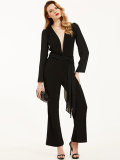 Maxi Slim Plain Strappy Jumpsuit (Style V200083)