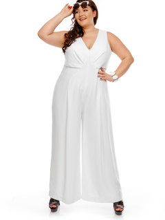 Maxi Slim Plain Polyester Jumpsuit (Style V200084)