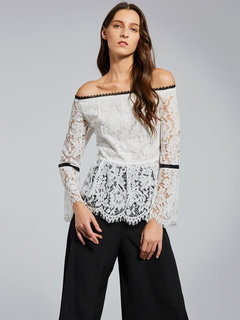 Standard Slim Plain Lace Backless Blouse (Style V200132)