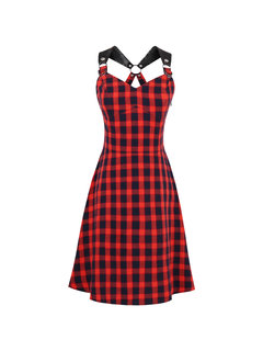 A-line Cotton Blends Knee Length Dresses (Style V200148)