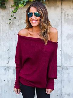 Standard Loose Plain Sweater (Style V200194)