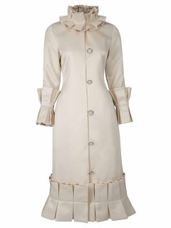 Ball Gown Stand Collar Plain Patchwork Midi Dresses (Style V200250)