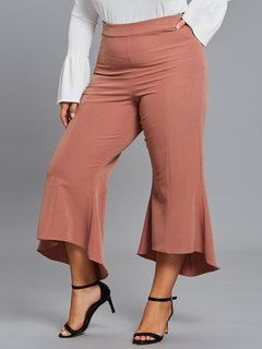 Maxi Slim Polyester Plain Casual Pants (Style V200270)