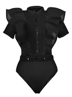 Mini Beach Plain Polyester Patchwork Jumpsuit (Style V200343)