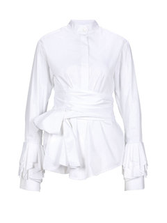 Standard Slim Plain Cotton Strappy Blouse (Style V200367)