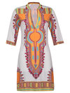 Tribal Straight Round Neck Print Knee Length Dresses (Style V200374)