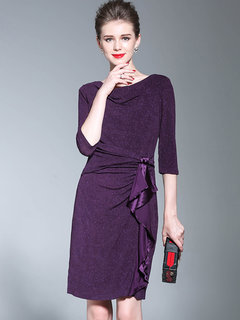 Work Bodycon Ruffle Work Dresses (Style V200379)