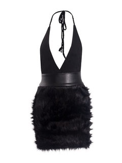 Bodycon Halter Patchwork Bodycon Dresses (Style V200415)