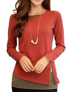 Round Neck Standard Patchwork T Shirt (Style V200418)