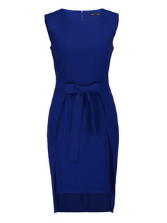 Bodycon Round Neck Plain Strappy Knee Length Dresses (Style V200426)