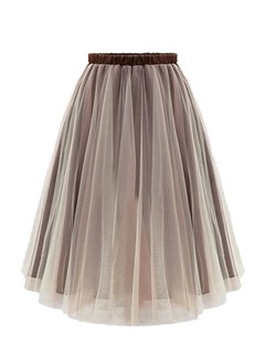 Knee Length Ball Gown Patchwork Organza Plain Skirt (Style V200435)