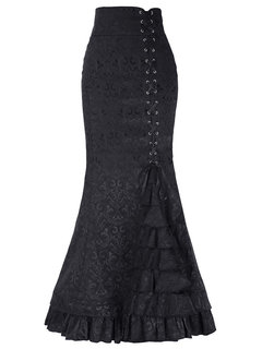 Ankle Length Mermaid Asymmetrical Floral Skirt (Style V200520)