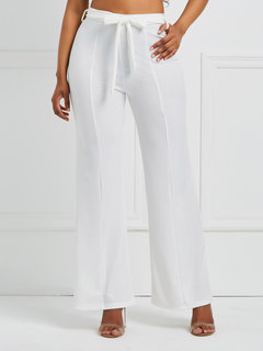 Maxi Slim Belt Plain Casual Pants (Style V200526)