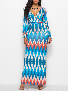 Bodycon V-neck Print Bodycon Dresses (Style V200535)