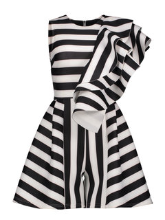 Mini Slim Striped Asymmetrical Jumpsuit (Style V200558)