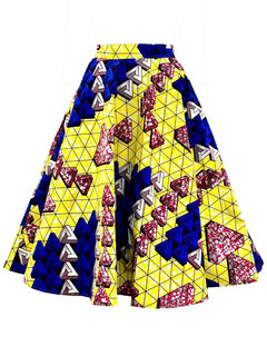 Mini A-line Pattern Geometric Skirt (Style V200569)