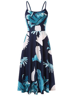 Expansion Spaghetti Strap Floral Print Floral Dresses (Style V200586)