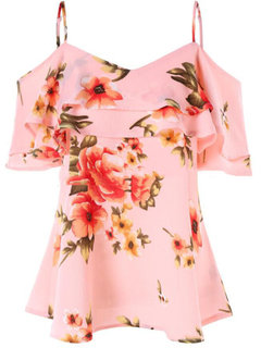 V-neck Standard Floral Polyester Pattern Blouse (Style V200594)